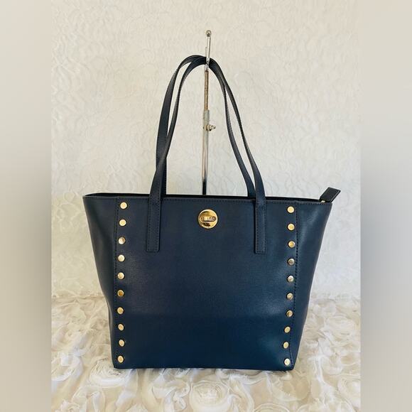 MICHAEL KORS Navy studded crossgrain/saffiano tote shoulder bag - Picture 2 of 10
